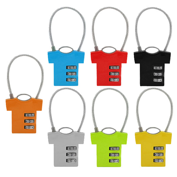 와이어미니번호자물쇠 티셔츠형/미니자물쇠 /칼라자물