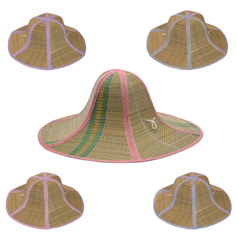 휴대용 (6각 접이식 베트남 모자) 농모 왕골모자 밀짚 삿갓 고깔모