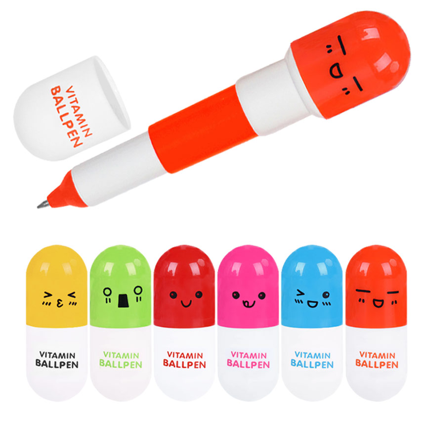 (비타민 볼펜 A타입-색상선택) 접이식 알약볼펜 캡슐 펜 필기구 판촉물 답례품 홍보물 휴대용 자바라 볼펜